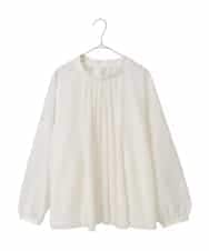 RLBED50280 HIROKO BIS GRANDE(ヒロコ ビス グランデ) スタンドカラーかまぼこプリーツブラウス アイボリー