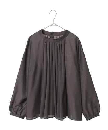RLBED50280 HIROKO BIS GRANDE スタンドカラーかまぼこプリーツブラウス