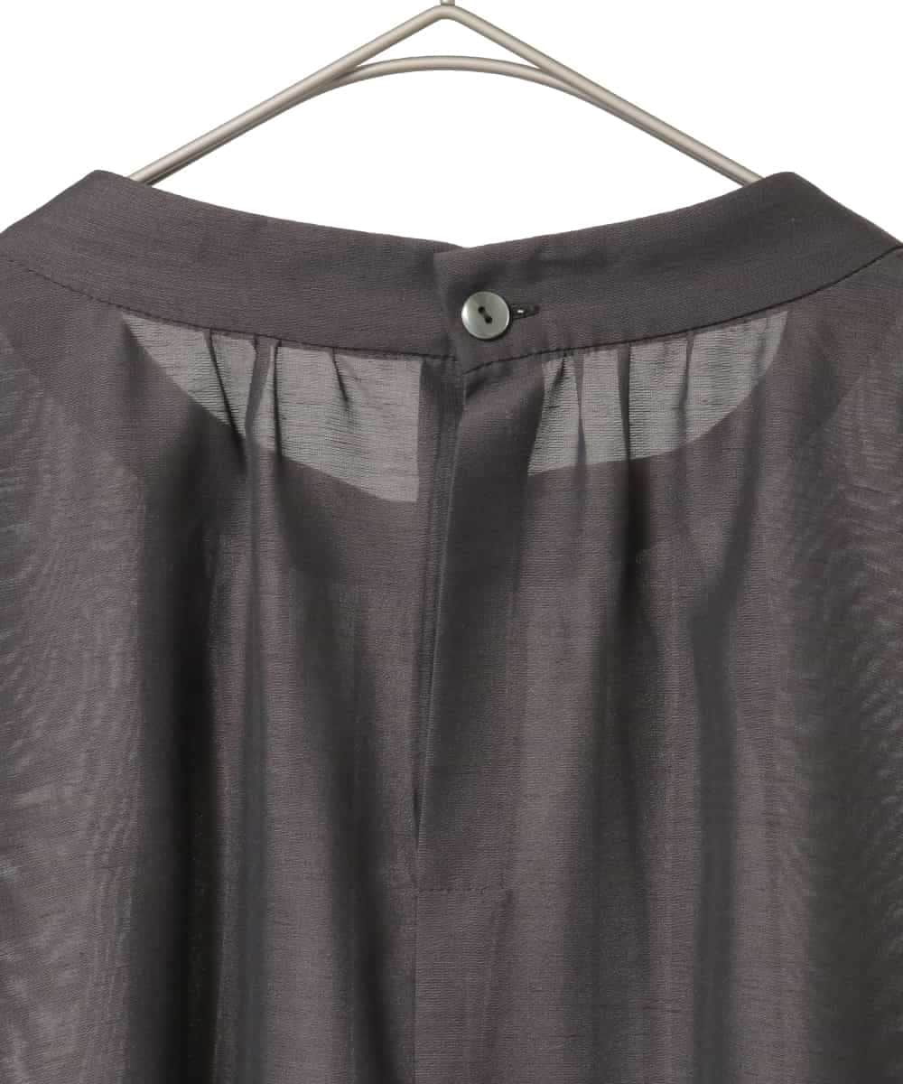 RLBED50280 HIROKO BIS GRANDE(ヒロコ ビス グランデ) スタンドカラーかまぼこプリーツブラウス ダークグレー