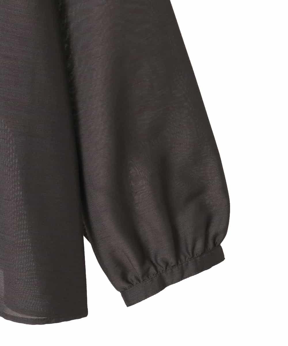 RLBED50280 HIROKO BIS GRANDE(ヒロコ ビス グランデ) スタンドカラーかまぼこプリーツブラウス ダークグレー