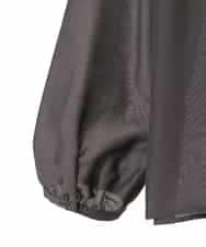 RLBED50280 HIROKO BIS GRANDE(ヒロコ ビス グランデ) スタンドカラーかまぼこプリーツブラウス ダークグレー