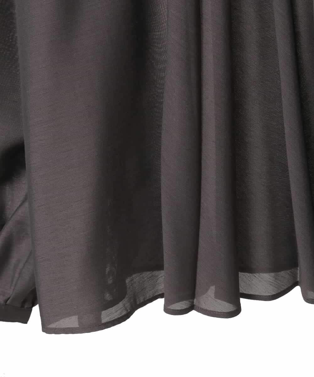 RLBED50280 HIROKO BIS GRANDE(ヒロコ ビス グランデ) スタンドカラーかまぼこプリーツブラウス ダークグレー