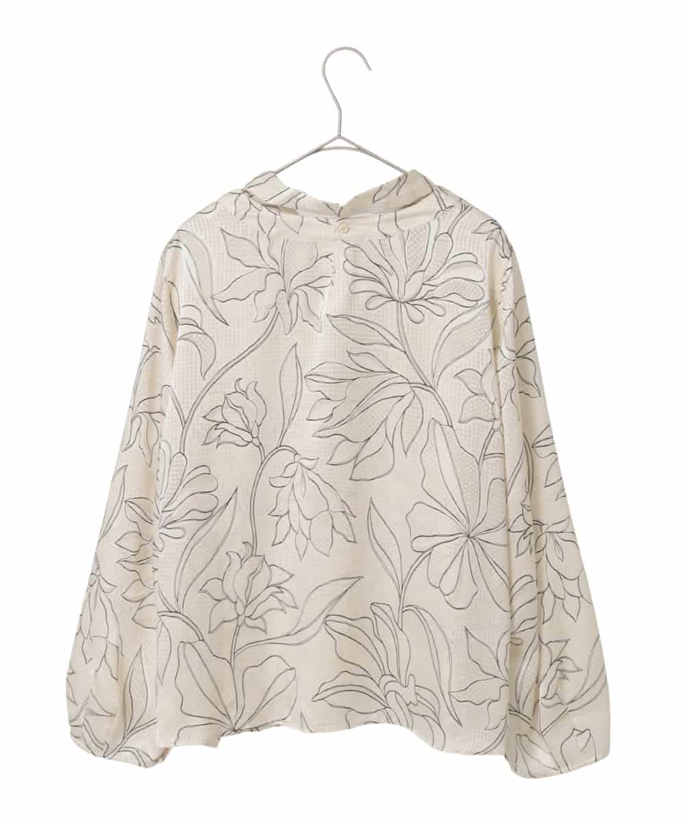 RLBED55310 HIROKO BIS GRANDE(ヒロコ ビス グランデ) ボタニカルモチーフプルオーバーブラウス アイボリー
