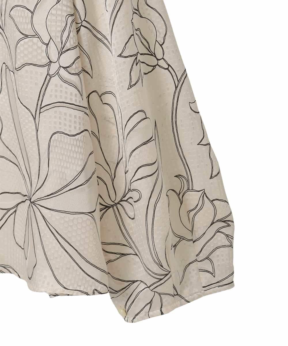 RLBED55310 HIROKO BIS GRANDE(ヒロコ ビス グランデ) ボタニカルモチーフプルオーバーブラウス アイボリー