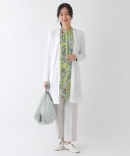 RLBES16350 HIROKO BIS GRANDE(ヒロコ ビス グランデ) 【洗濯機で洗える】モザイク柄プリントチュニックブラウス グリーン
