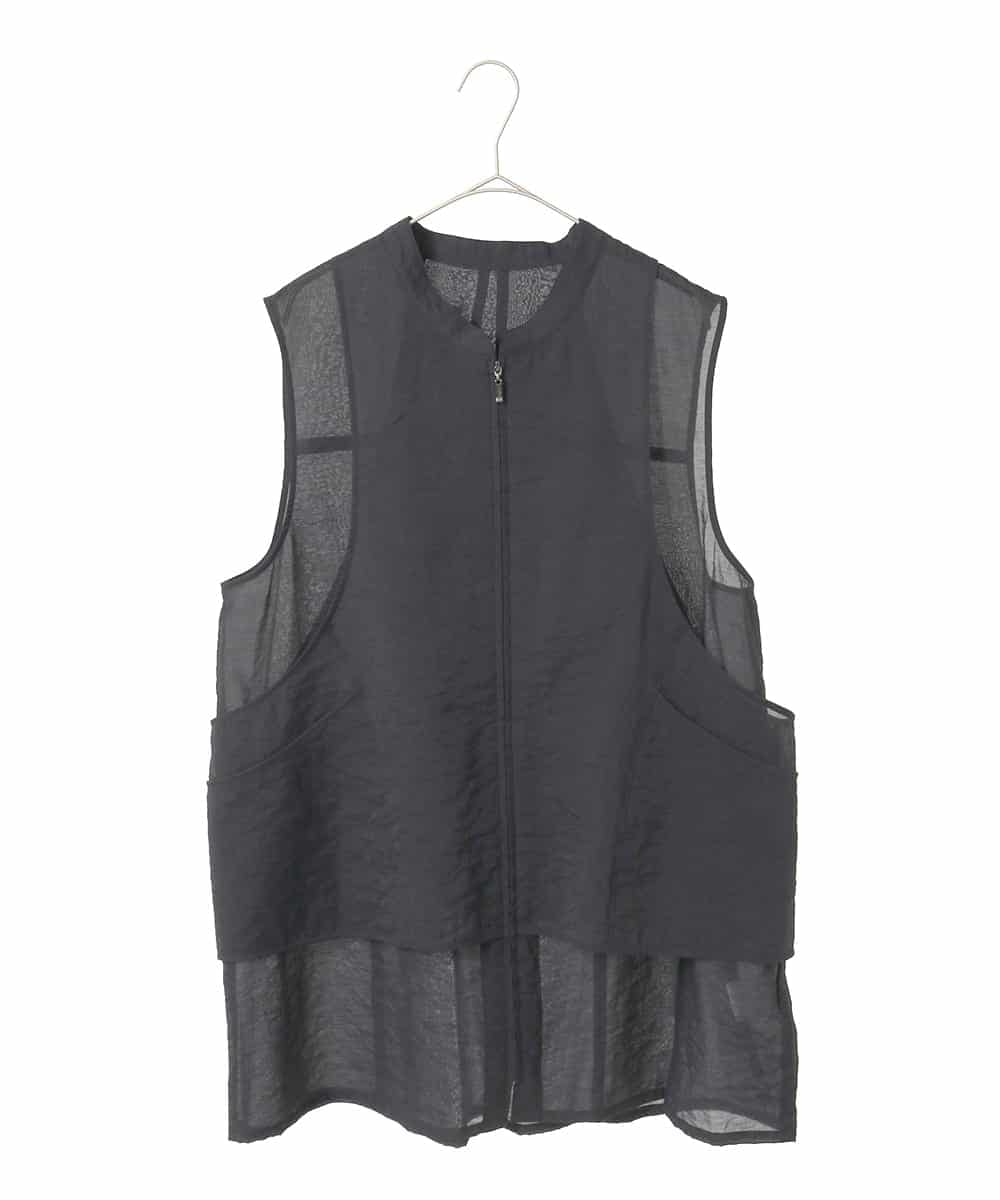 RLBFD15350 HIROKO BIS GRANDE 【大きいサイズ】レイヤード風デザインジレ /洗える