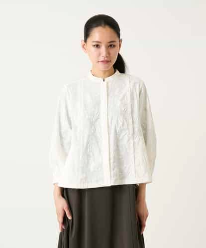 RLBFD25290 HIROKO BIS GRANDE ボタニカルモチーフショートブラウス