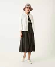 RLBFD25290 HIROKO BIS GRANDE(ヒロコ ビス グランデ) ボタニカルモチーフショートブラウス ホワイト