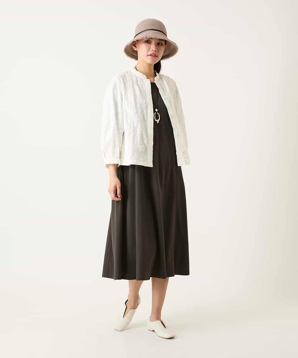 RLBFD25290 HIROKO BIS GRANDE(ヒロコ ビス グランデ) ボタニカルモチーフショートブラウス ホワイト