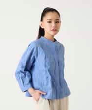 RLBFD25290 HIROKO BIS GRANDE(ヒロコ ビス グランデ) ボタニカルモチーフショートブラウス ホワイト