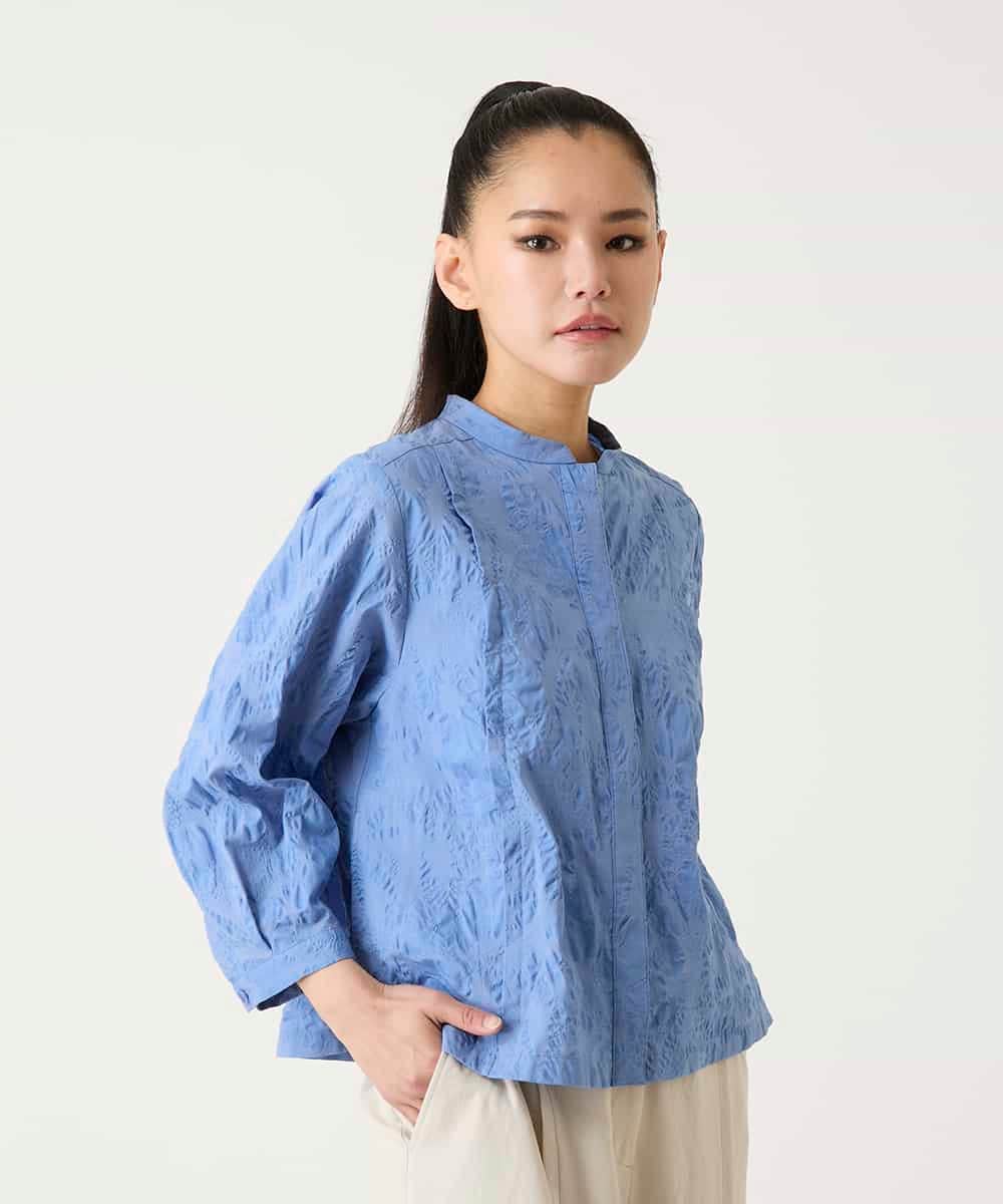 RLBFD25290 HIROKO BIS GRANDE(ヒロコ ビス グランデ) ボタニカルモチーフショートブラウス ホワイト