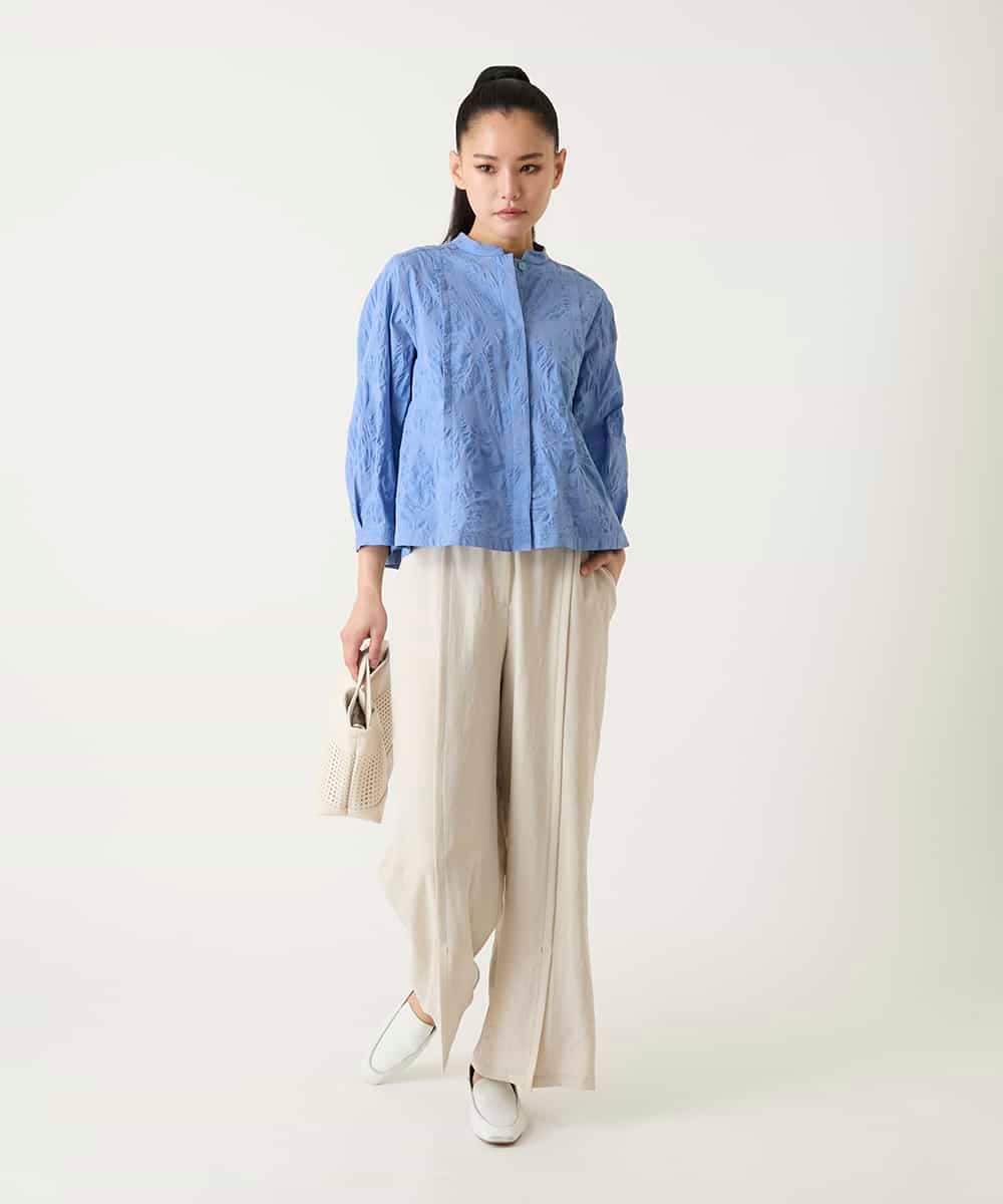 RLBFD25290 HIROKO BIS GRANDE(ヒロコ ビス グランデ) ボタニカルモチーフショートブラウス ホワイト