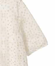 RLBFD33290 HIROKO BIS GRANDE(ヒロコ ビス グランデ) 【大きいサイズ】アイレット刺繍タックヘムブラウス アイボリー