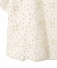 RLBFD33290 HIROKO BIS GRANDE(ヒロコ ビス グランデ) 【大きいサイズ】アイレット刺繍タックヘムブラウス アイボリー