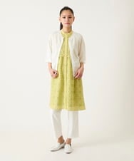 RLBFD34410 HIROKO BIS GRANDE(ヒロコ ビス グランデ) 【大きいサイズ】アイレット刺繍フレンチスリーブチュニックブラウス アイボリー