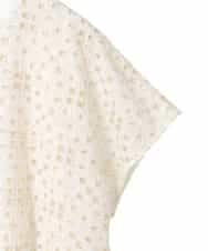 RLBFD34410 HIROKO BIS GRANDE(ヒロコ ビス グランデ) 【大きいサイズ】アイレット刺繍フレンチスリーブチュニックブラウス アイボリー