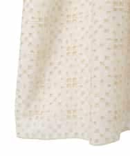 RLBFD34410 HIROKO BIS GRANDE(ヒロコ ビス グランデ) 【大きいサイズ】アイレット刺繍フレンチスリーブチュニックブラウス アイボリー