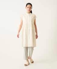 RLBFD34410 HIROKO BIS GRANDE(ヒロコ ビス グランデ) 【大きいサイズ】アイレット刺繍フレンチスリーブチュニックブラウス アイボリー