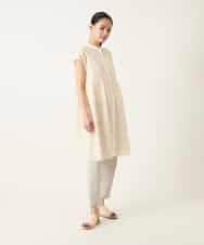 RLBFD34410 HIROKO BIS GRANDE(ヒロコ ビス グランデ) 【大きいサイズ】アイレット刺繍フレンチスリーブチュニックブラウス アイボリー