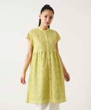 RLBFD34410 HIROKO BIS GRANDE(ヒロコ ビス グランデ) 【大きいサイズ】アイレット刺繍フレンチスリーブチュニックブラウス アイボリー