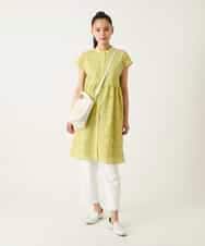 RLBFD34410 HIROKO BIS GRANDE(ヒロコ ビス グランデ) 【大きいサイズ】アイレット刺繍フレンチスリーブチュニックブラウス アイボリー