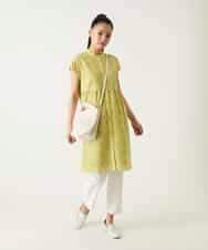 RLBFD34410 HIROKO BIS GRANDE(ヒロコ ビス グランデ) 【大きいサイズ】アイレット刺繍フレンチスリーブチュニックブラウス アイボリー