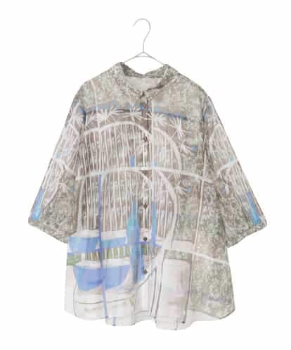 RLBFD37290  アートプリントオーガンジーブラウス