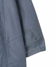 RLBFD40250 HIROKO BIS GRANDE(ヒロコ ビス グランデ) 【大きいサイズ】フリルアクセントダンガリーブラウス ネイビー