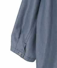 RLBFD40250 HIROKO BIS GRANDE(ヒロコ ビス グランデ) 【大きいサイズ】フリルアクセントダンガリーブラウス ネイビー