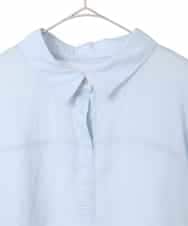 RLBFD45200 HIROKO BIS GRANDE(ヒロコ ビス グランデ) 【大きいサイズ】フレアスリーブ麻ブラウス ライトブルー