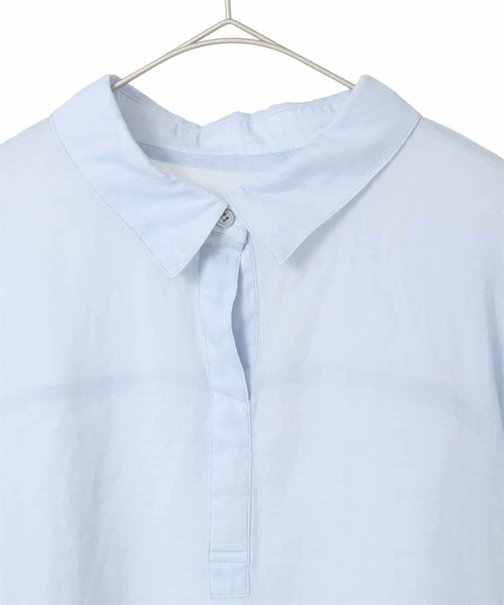 RLBFD45200 HIROKO BIS GRANDE(ヒロコ ビス グランデ) 【大きいサイズ】フレアスリーブ麻ブラウス ライトブルー