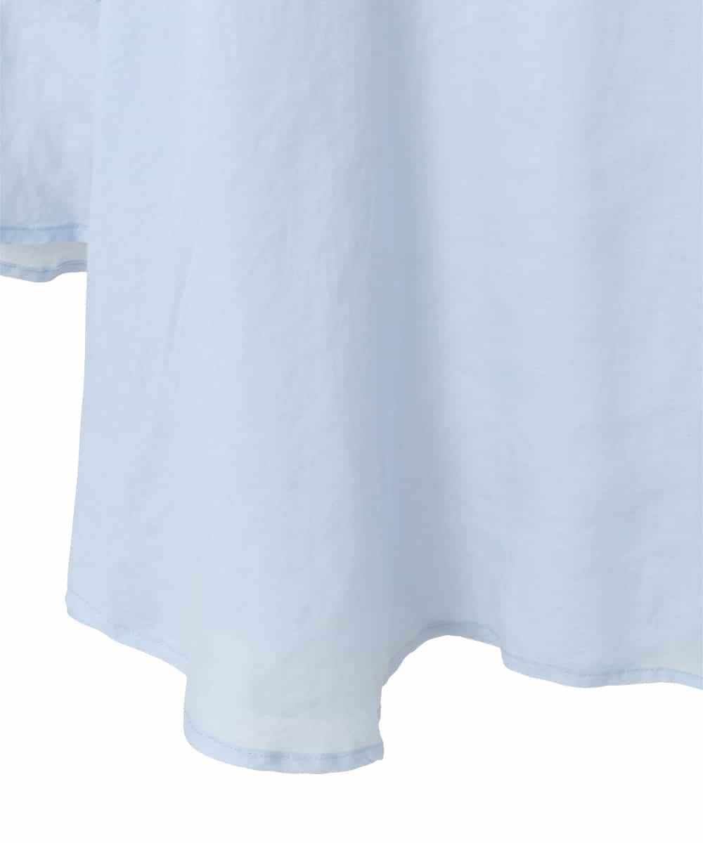 RLBFD45200 HIROKO BIS GRANDE(ヒロコ ビス グランデ) 【大きいサイズ】フレアスリーブ麻ブラウス ライトブルー