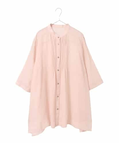 RLBFD47230 HIROKO BIS GRANDE 【大きいサイズ】ピンタックフレア麻ブラウス