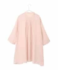 RLBFD47230 HIROKO BIS GRANDE(ヒロコ ビス グランデ) 【大きいサイズ】ピンタックフレア麻ブラウス ピンク