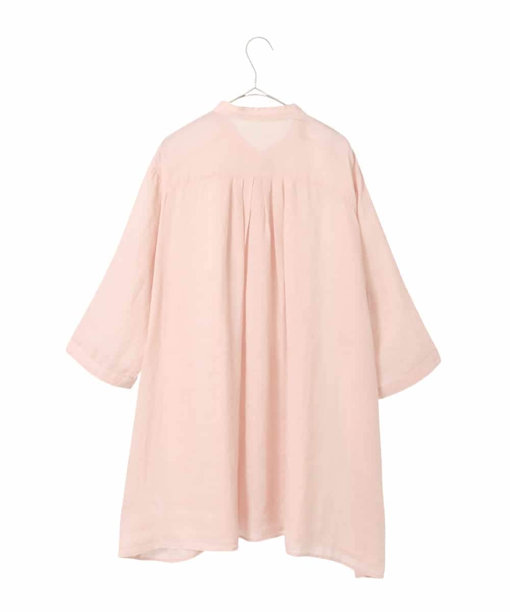 RLBFD47230 HIROKO BIS GRANDE(ヒロコ ビス グランデ) 【大きいサイズ】ピンタックフレア麻ブラウス ピンク