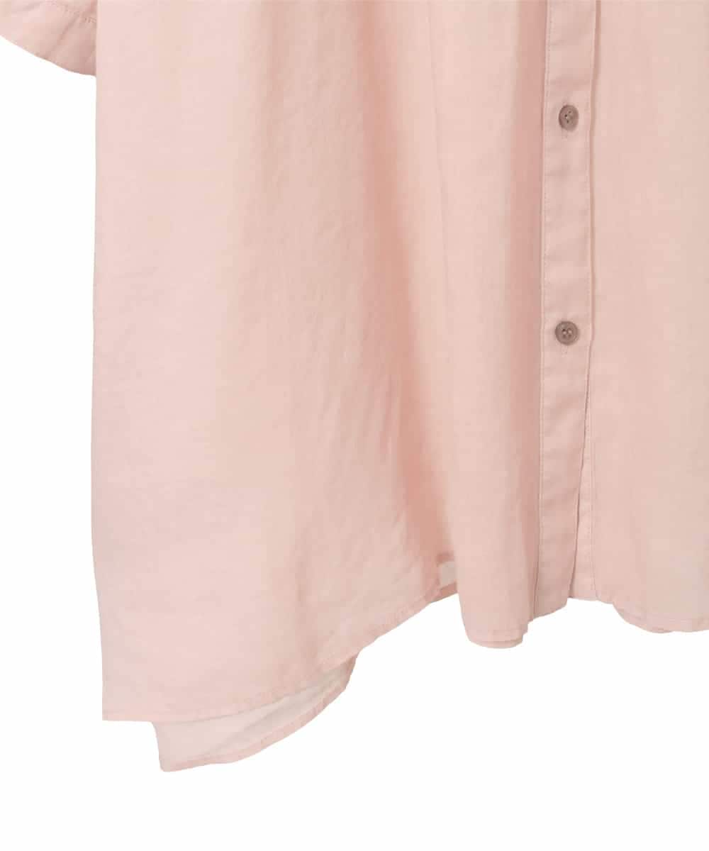 RLBFD47230 HIROKO BIS GRANDE(ヒロコ ビス グランデ) 【大きいサイズ】ピンタックフレア麻ブラウス ピンク