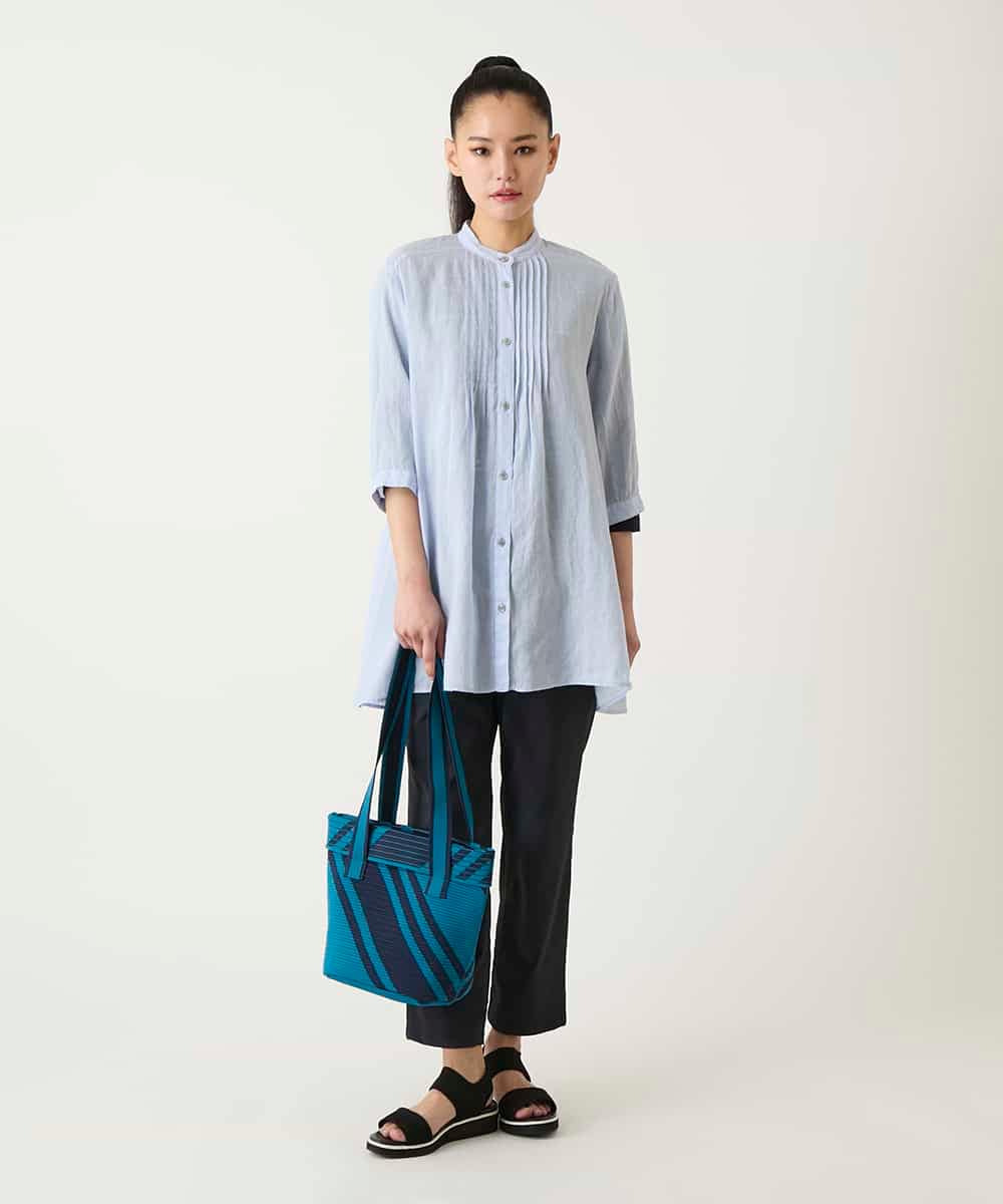 RLBFD47230 HIROKO BIS GRANDE(ヒロコ ビス グランデ) 【大きいサイズ】ピンタックフレア麻ブラウス ピンク