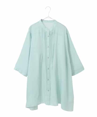 RLBFD47230 HIROKO BIS GRANDE 【大きいサイズ】ピンタックフレア麻ブラウス