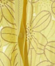 RLBFW16380 HIROKO BIS GRANDE(ヒロコ ビス グランデ) 【大きいサイズ】花柄オパールシアーロングブラウス /洗える イエロー
