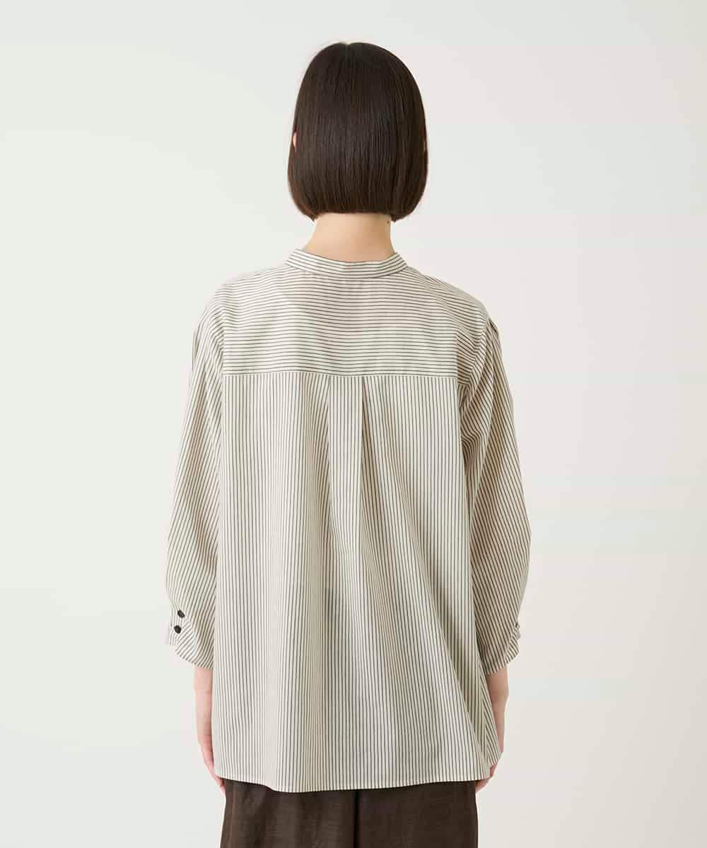 RLBGE28280 HIROKO BIS GRANDE(ヒロコ ビス グランデ) ストライプリネンタッチブラウス ベージュ