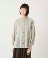 RLBGE28280 HIROKO BIS GRANDE(ヒロコ ビス グランデ) ストライプリネンタッチブラウス ベージュ