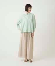 RLBGE28280 HIROKO BIS GRANDE(ヒロコ ビス グランデ) ストライプリネンタッチブラウス ベージュ