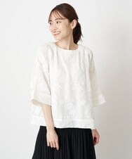 RLBGS15250 HIROKO BIS GRANDE(ヒロコ ビス グランデ) 【洗える】インナー付きワイドシルエットプルオーバー イエロー