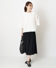 RLBGS15250 HIROKO BIS GRANDE(ヒロコ ビス グランデ) 【洗える】インナー付きワイドシルエットプルオーバー イエロー