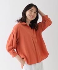 RLBGT01260 HIROKO BIS GRANDE(ヒロコ ビス グランデ) 【洗濯機で洗える】ドライタッチタックデザインシャツ オレンジ