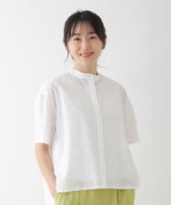 RLBGT05290 HIROKO BIS GRANDE(ヒロコ ビス グランデ) 【洗える】塩縮加工デザインコットンブラウス イエロー