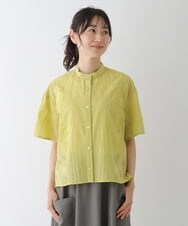 RLBGT05290 HIROKO BIS GRANDE(ヒロコ ビス グランデ) 【洗える】塩縮加工デザインコットンブラウス イエロー