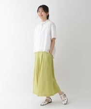 RLBGT05290 HIROKO BIS GRANDE(ヒロコ ビス グランデ) 【洗える】塩縮加工デザインコットンブラウス イエロー