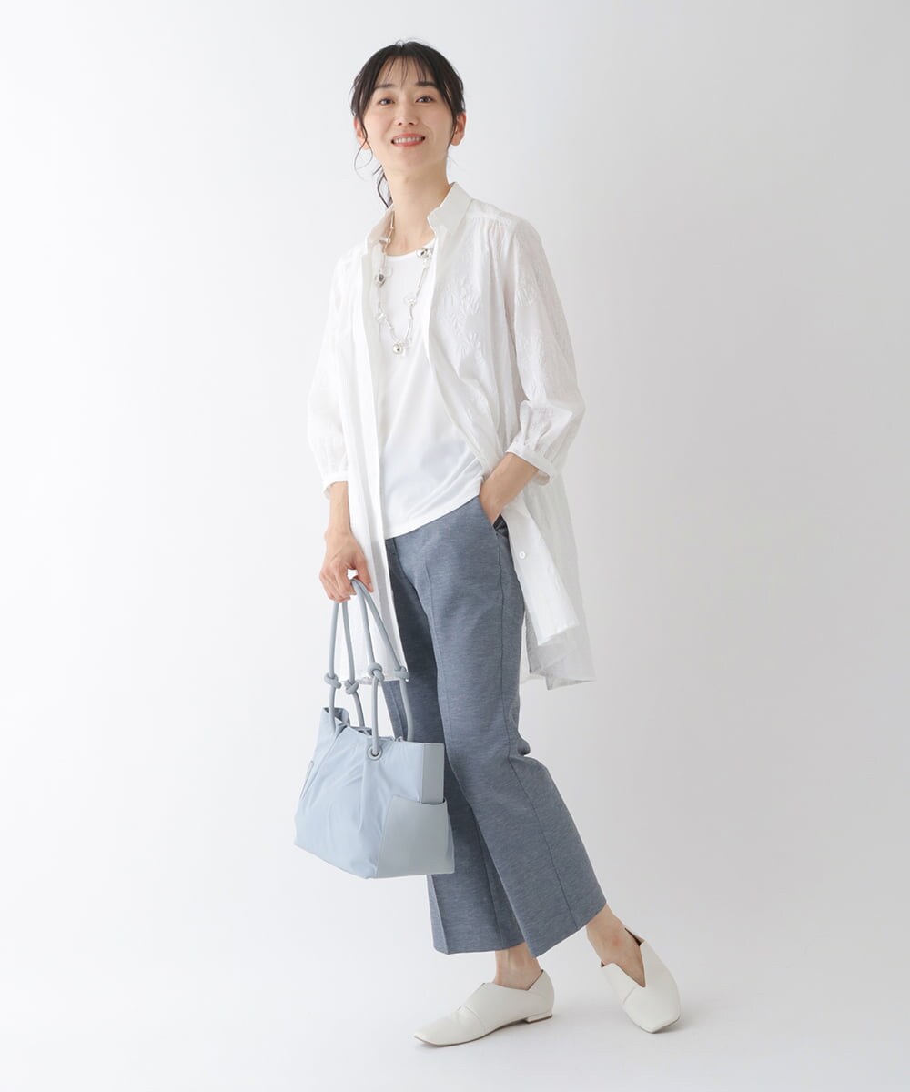 RLBGT06300 HIROKO BIS GRANDE(ヒロコ ビス グランデ) 【洗える】塩縮加工Aラインチュニックブラウス イエロー