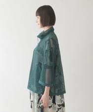 RLBIB01290 HIROKO BIS GRANDE(ヒロコ ビス グランデ) 【大きいサイズ】ナチュラルメッシュショートブルゾン /洗える ネイビー